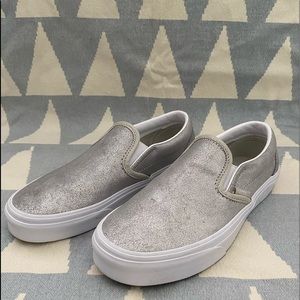 Metallic silver vans (size 6.5)